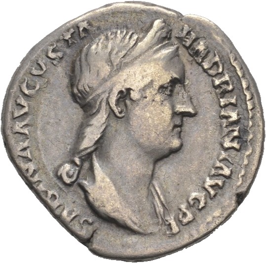 RIC II Hadrian 398 (denarius) Hadrian obverse, Drapierte Büste der Sabina mit Diadem in der Brustansicht nach r.
