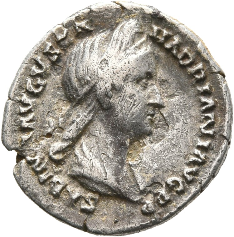 RIC II Hadrian 399A Hadrian obverse, Drapierte Büste der Sabina mit Diadem in der Brustansicht nach r.