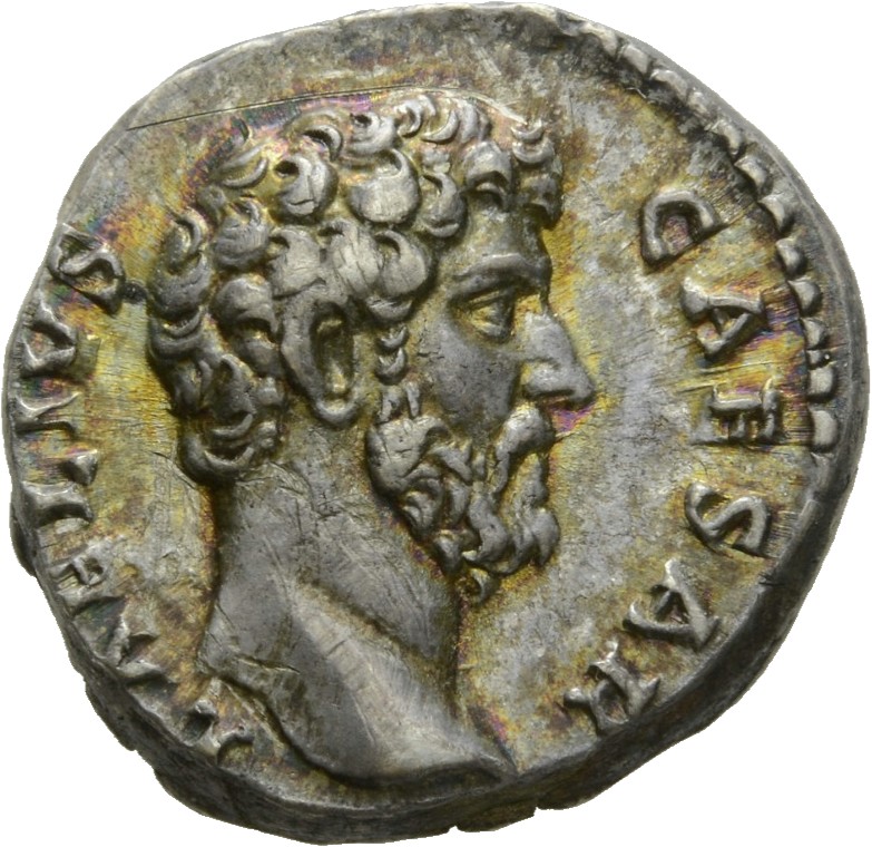 RIC II Hadrian 436a (denarius) Hadrian obverse, Kopf des L. Aelius nach r.