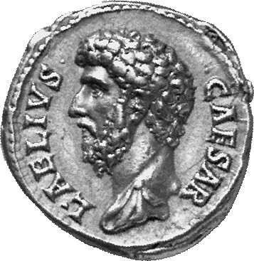 RIC II Hadrian 436d Hadrian obverse, Drapierte Büste des L. Aelius in der Rückenansicht nach l.