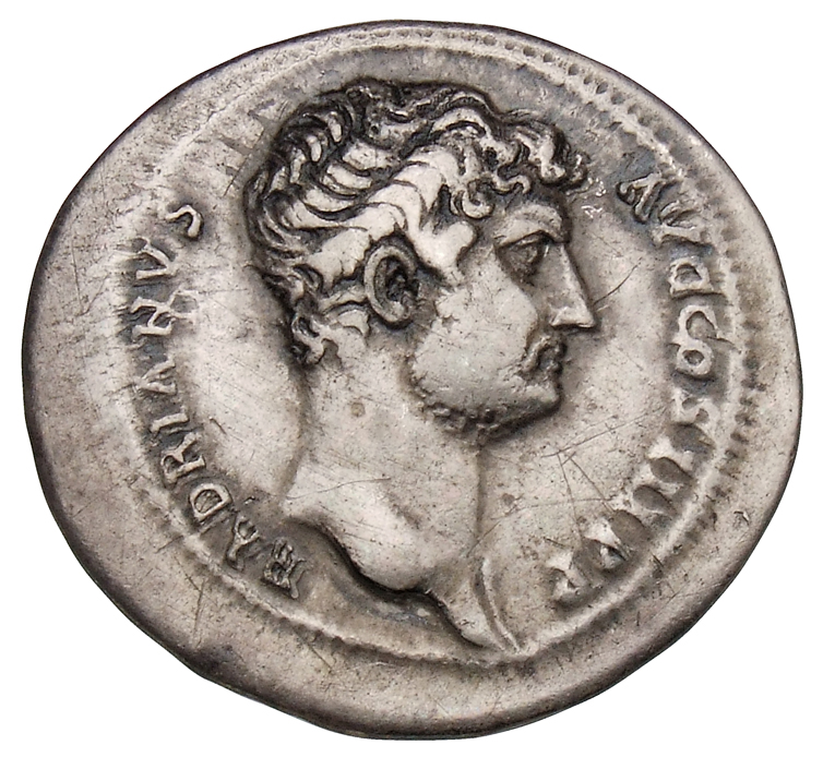 RIC II Hadrian 475A Hadrian obverse, Kopf des Hadrianus nach r.