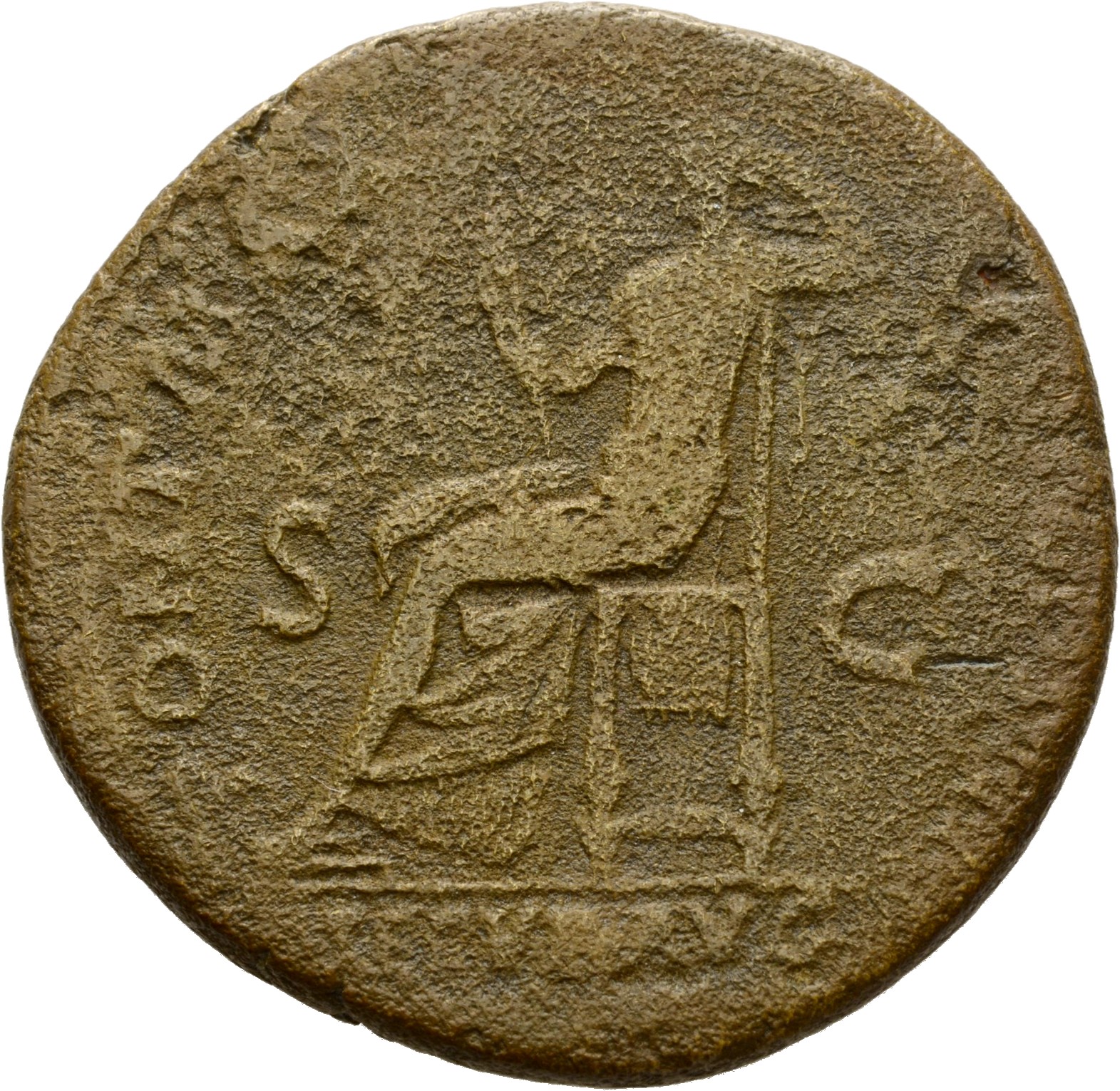 RIC II Hadrian 569 Hadrian reverse, Securitas sitzt nach l., in der l. Hand Zepter. Beiderseits S - C.