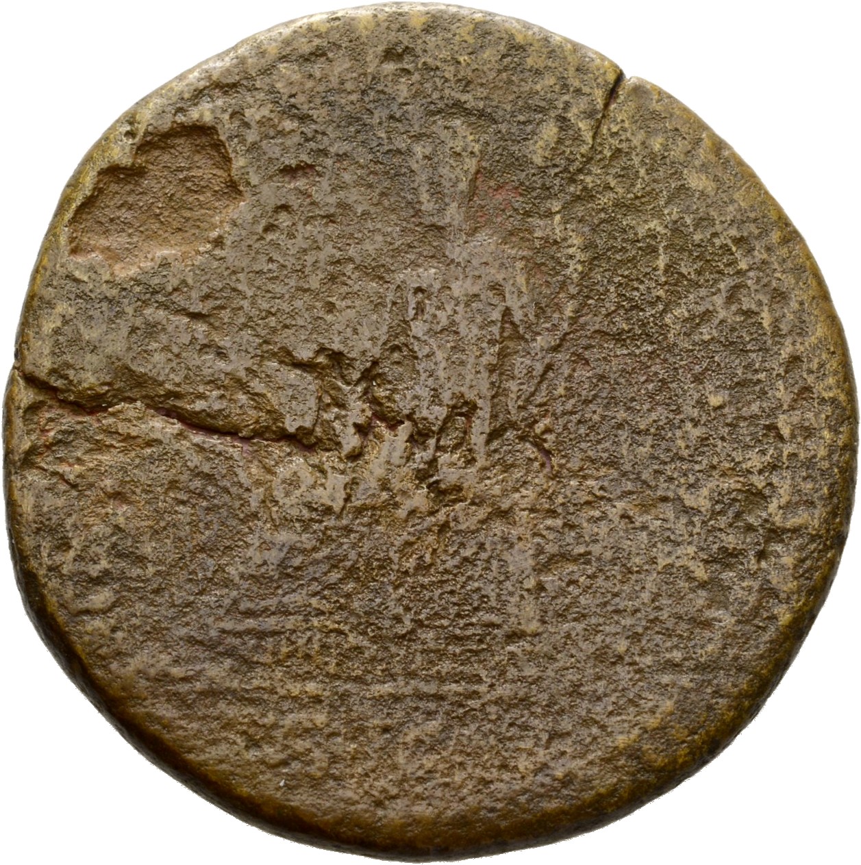 RIC II Hadrian 599B Hadrian reverse, Fortuna sitzt nach l., hält im l. Arm Füllhorn (cornucopiae) und in der r. Hand Ruder.