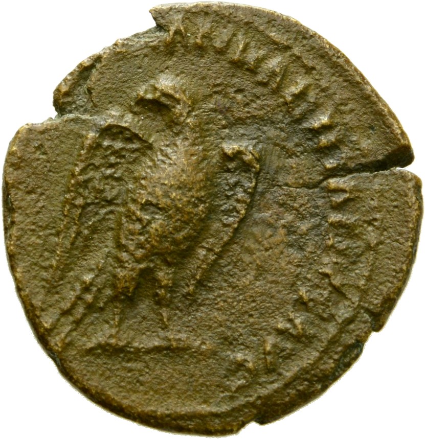 RIC II Hadrian 625 Hadrian obverse, Adler steht mit halbgeöffneten Schwingen in Dreiviertelansicht nach l. Mit seinen Fäng...