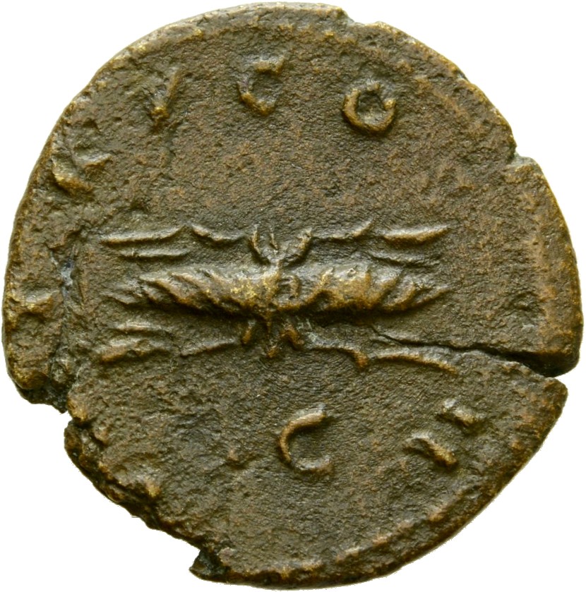Hadrian reverse — Geflügeltes Blitzbündel. Darunter S - C.