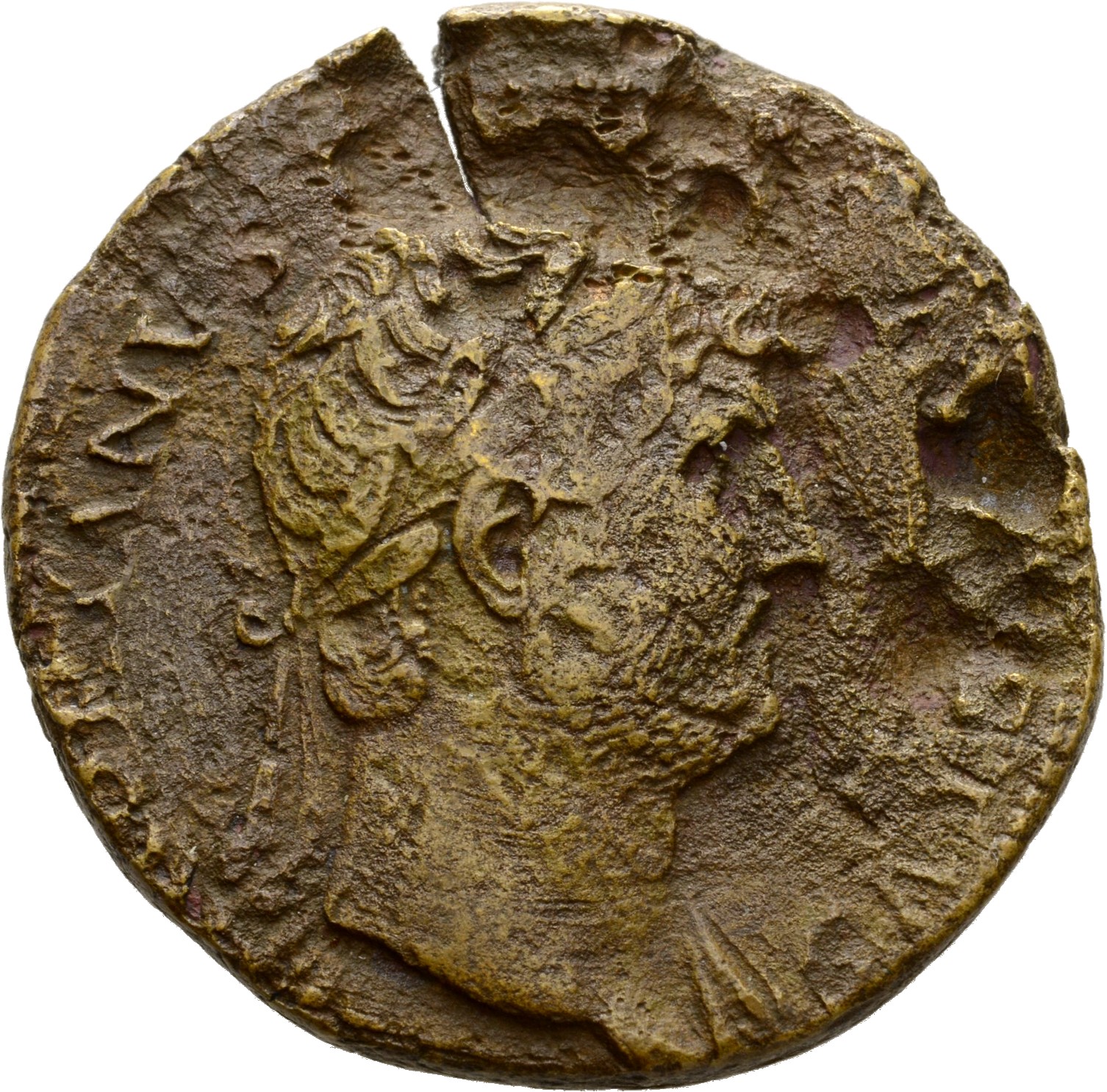 RIC II Hadrian 631B Hadrian obverse, Büste des Hadrianus mit Lorbeerkranz und Mantelbausch auf der l. Schulter in der Brus...