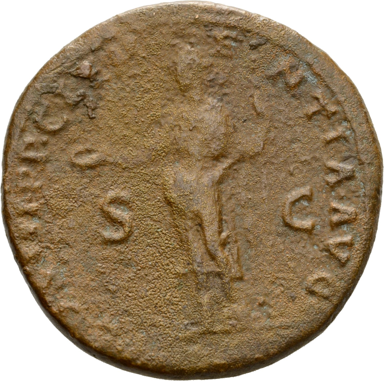 RIC II Hadrian 701g Hadrian reverse, Clementia steht in der Vorderansicht, den Kopf nach l., in der r. Hand Schale (patera...