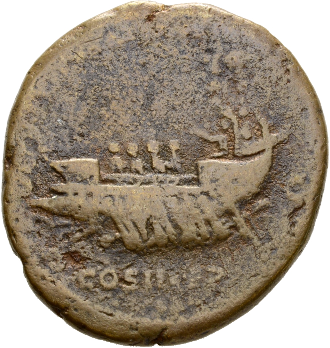 RIC II Hadrian 719j (as) Hadrian reverse, Schiff nach l. Beiderseits S - C.