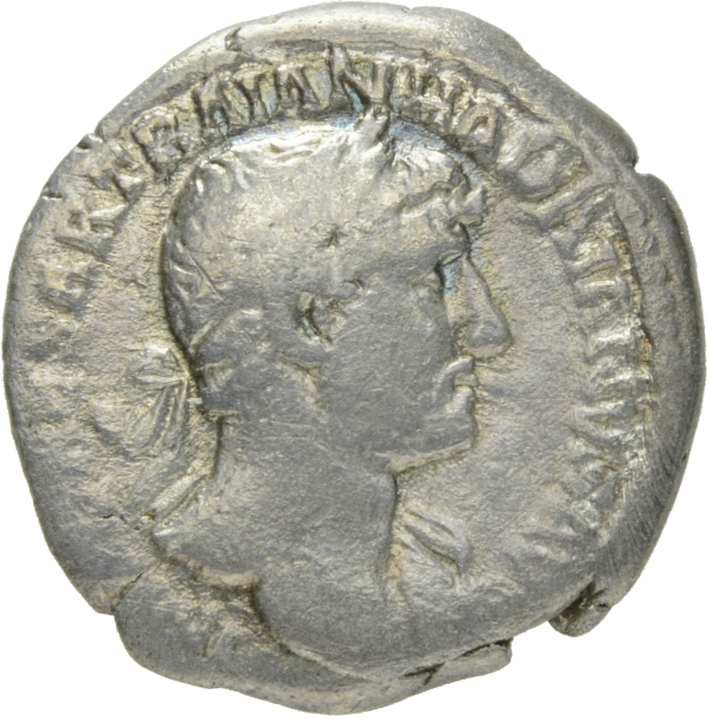 RIC II Hadrian 71b Hadrian obverse, Drapierte Büste des Hadrianus mit Lorbeerkranz in der Brustansicht nach r.