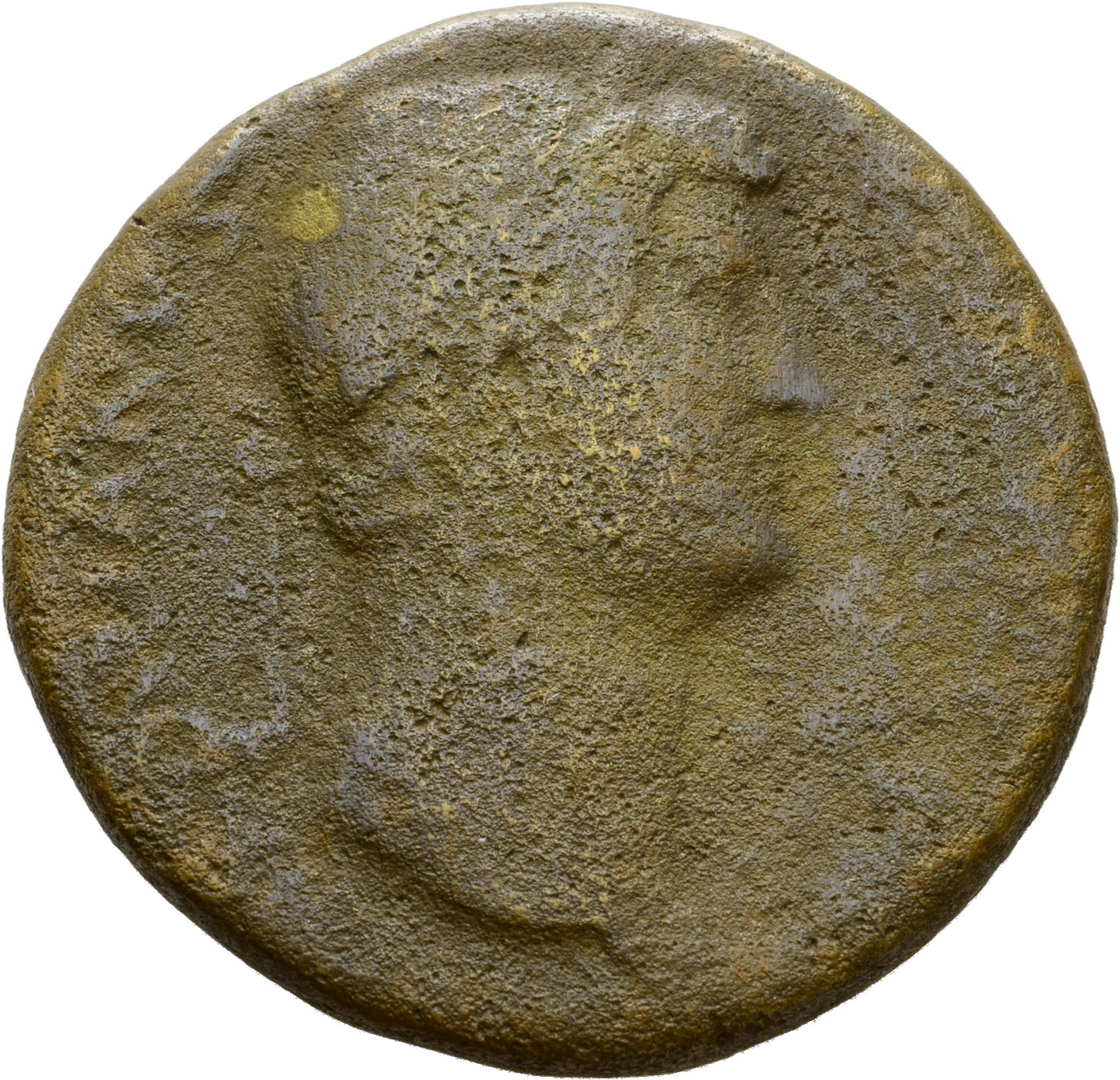 RIC II Hadrian 750d Hadrian obverse, Kopf des Hadrianus mit Lorbeerkranz nach r.