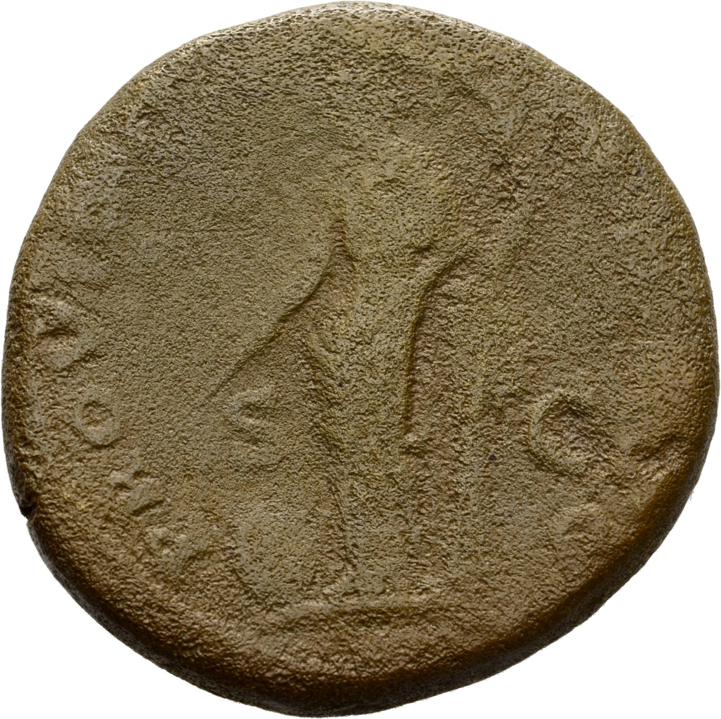 RIC II Hadrian 772 Hadrian reverse, Providentia steht in der Vorderansicht, den Kopf nach l., in der r. Hand Zepter und in...
