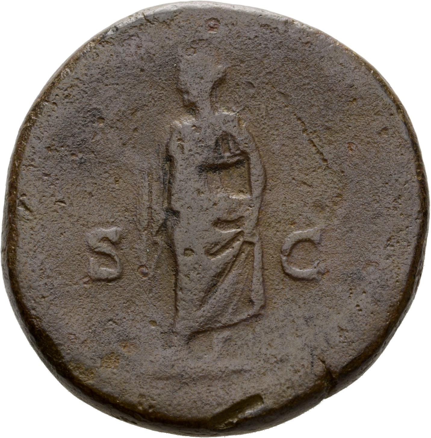 RIC II Hadrian 790f Hadrian reverse, Spes schreitet nach l., in der r. Hand Blume, mit der l. Hand hebt sie ihr Gewand an....
