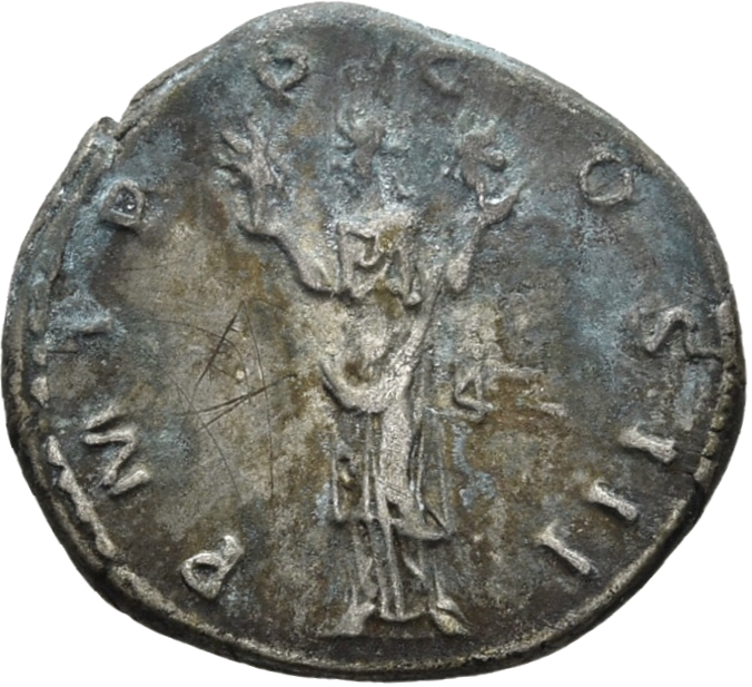 RIC II Hadrian 81b Hadrian reverse, Aeternitas steht in der Vorderansicht, den Kopf nach l. gewandt. Sie trägt den Kopf de...