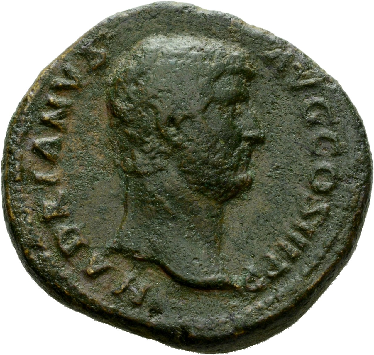 RIC II Hadrian 848a (as) Hadrian obverse, Kopf des Hadrianus nach r.