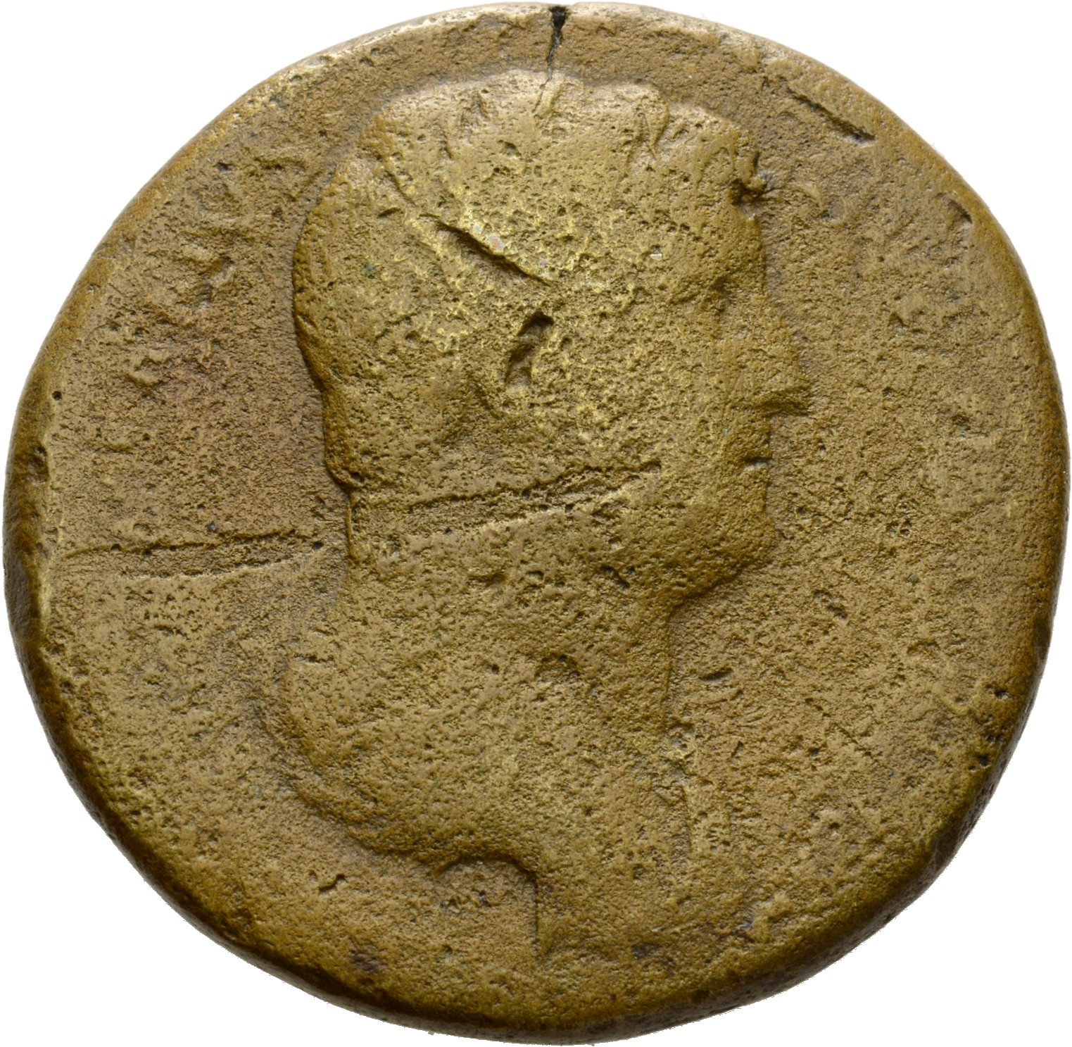 RIC II Hadrian 854a Hadrian obverse, Drapierte Büste des Hadrianus nach r.