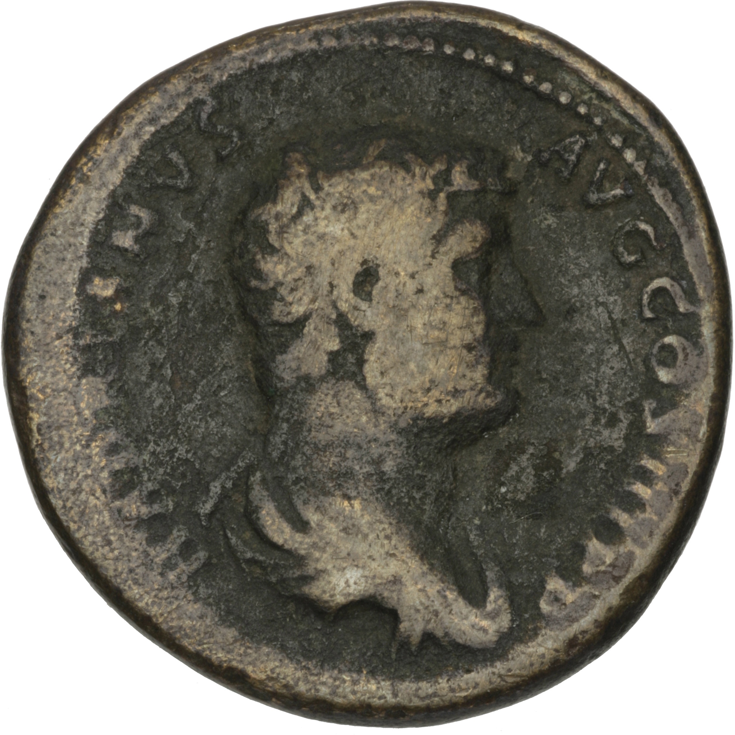 RIC II Hadrian 897c Hadrian obverse, Drapierte Büste des Hadrianus in der Rückenansicht nach r.