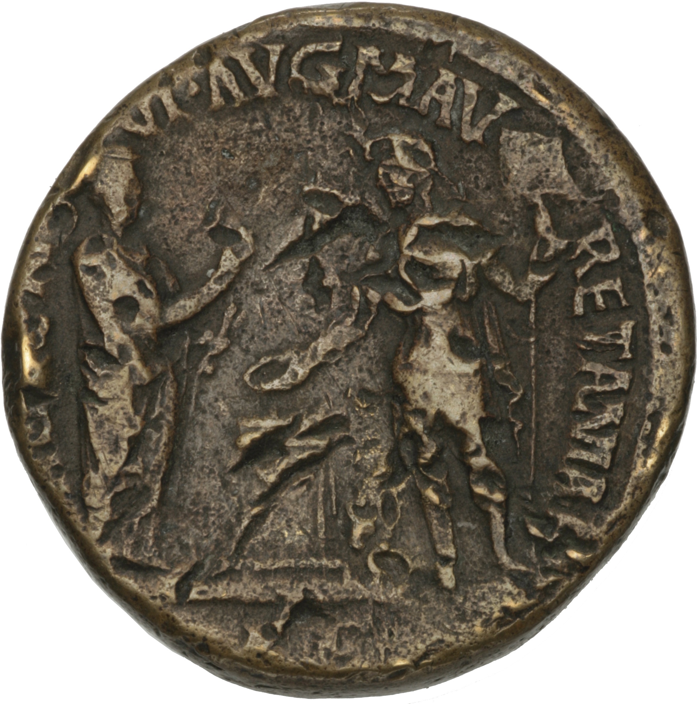 RIC II Hadrian 899h Hadrian reverse, Hadrian mit Buchrolle und erhobener Rechten nach rechts stehend und Mauretania mit Ve...