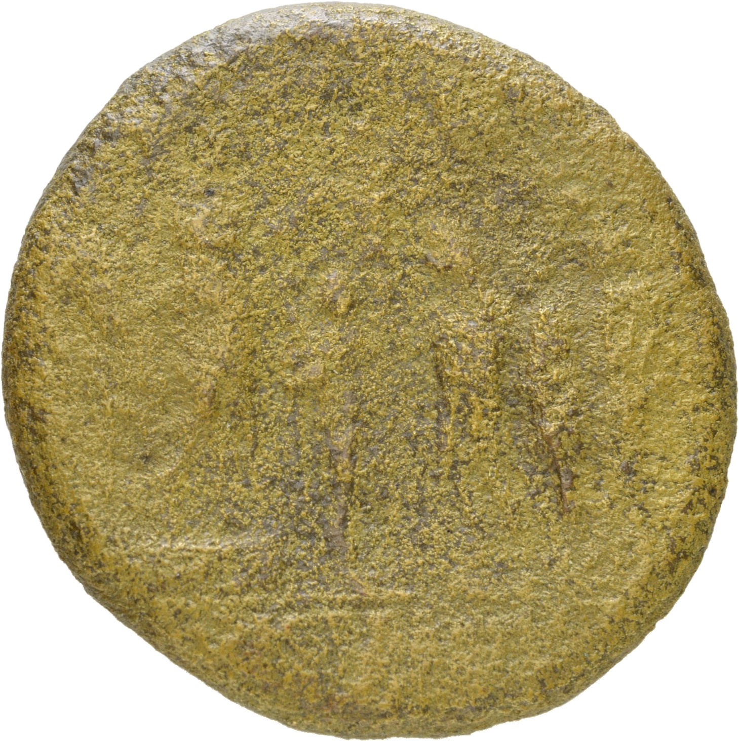 RIC II Hadrian 908 Hadrian reverse, Hadrianus steht auf Plattform nach r. R. vor ihm drei Soldaten davon zwei mit Schild u...