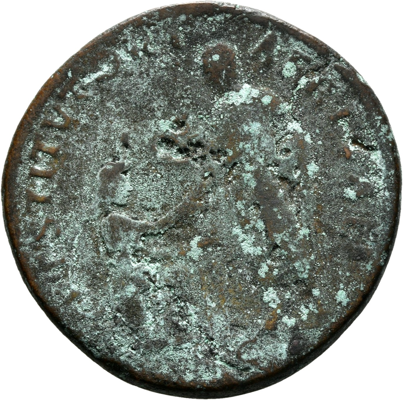 RIC II Hadrian 941c Hadrian reverse, Hadrianus in langem Gewand (Toga) stehend n. l., in linker Hand Schriftrolle, rechte ...