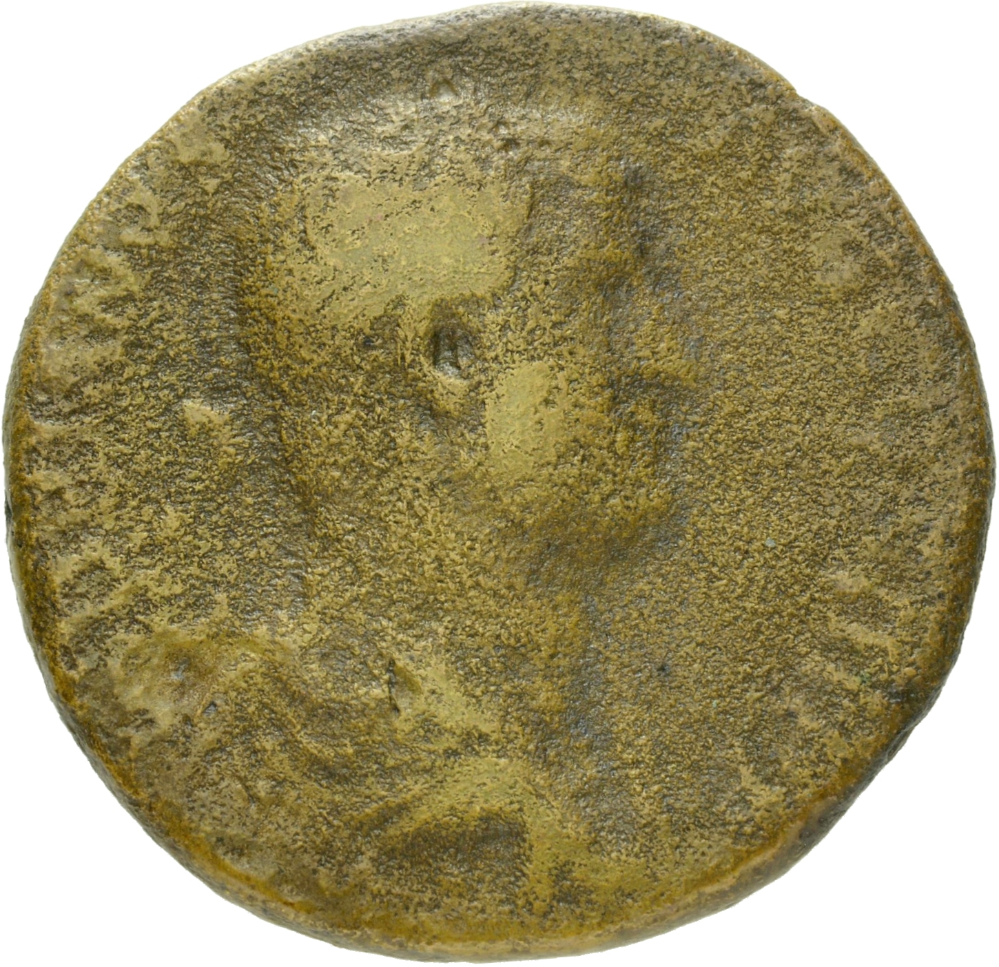 RIC II Hadrian 948c Hadrian obverse, Drapierte Büste des Hadrianus in der Rückenansicht nach r.