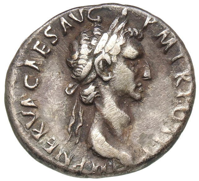 RIC II Nerva 119 Nerva obverse, Head of Nerva, laureate, right