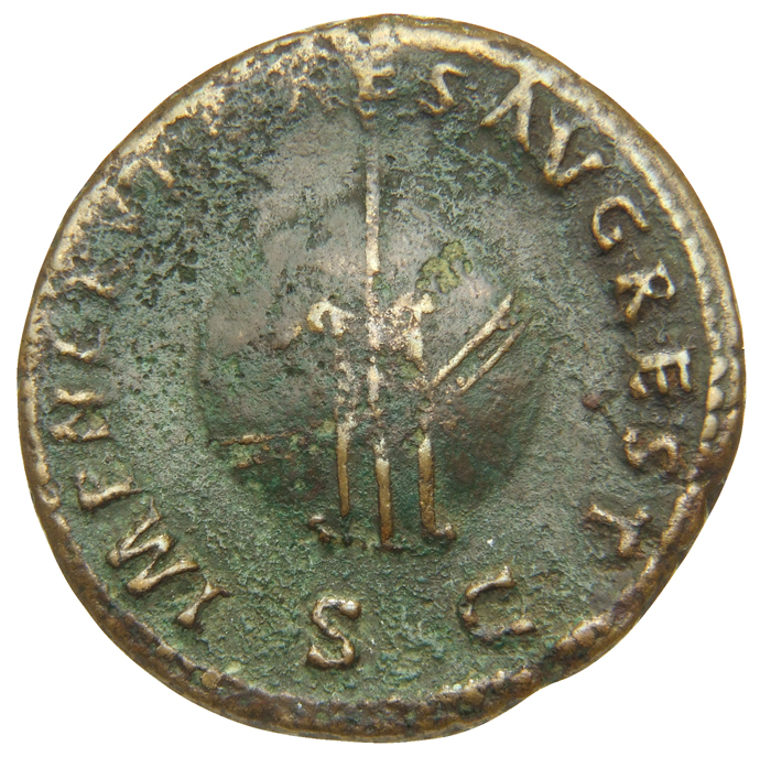 RIC II Nerva 132 Nerva reverse, Rudder attached to globe