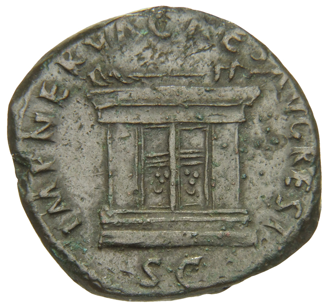 RIC II Nerva 133 Nerva reverse, Altar with paneled door