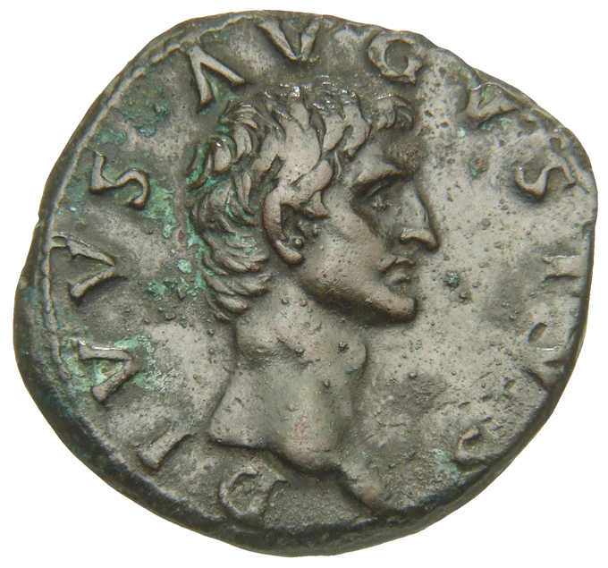 RIC II Nerva 133 Nerva obverse, Head of Divus Augustus, bare, right