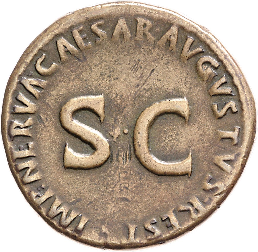 RIC II Nerva 135 Nerva reverse, Legend surrounding large S C