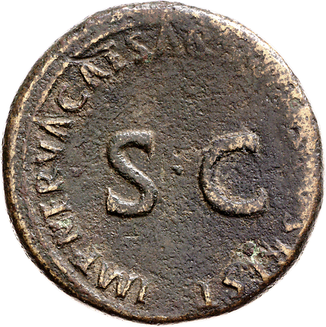 RIC II Nerva 136 Nerva reverse, Legend surrounding large S C