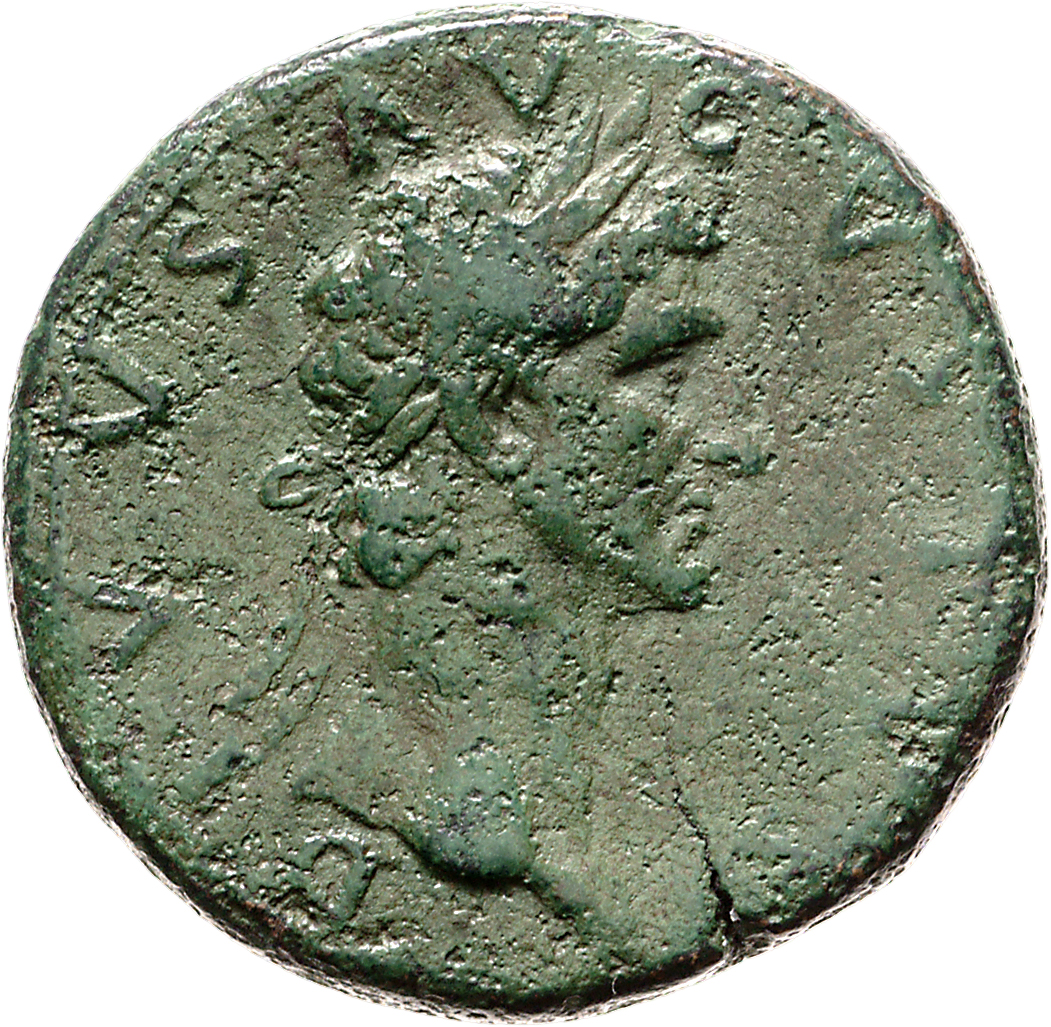 RIC II Nerva 136 Nerva obverse, Head of Divus Augustus, laureate, right