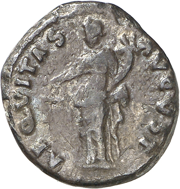 RIC II Nerva 13 (denarius) Nerva reverse, Aequitas, draped, standing left, holding scales in right hand and cornucopiae in...