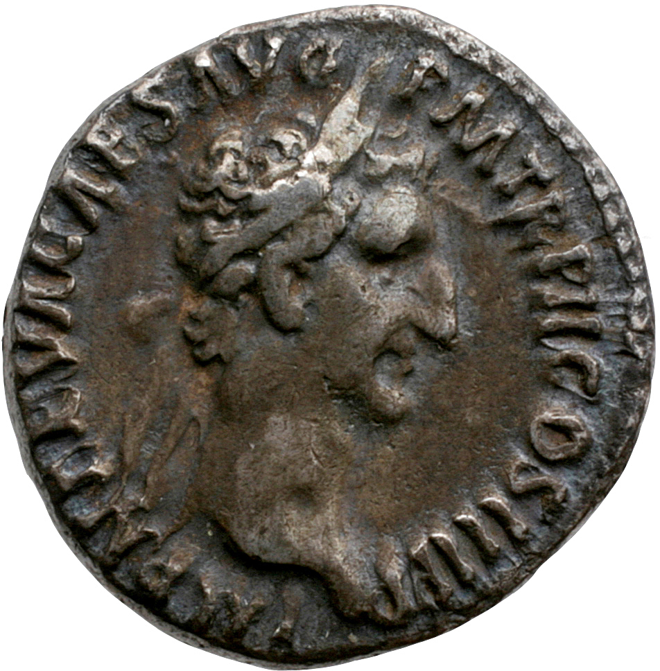 RIC II Nerva 25 (denarius) Nerva obverse, Head of Nerva, laureate, right