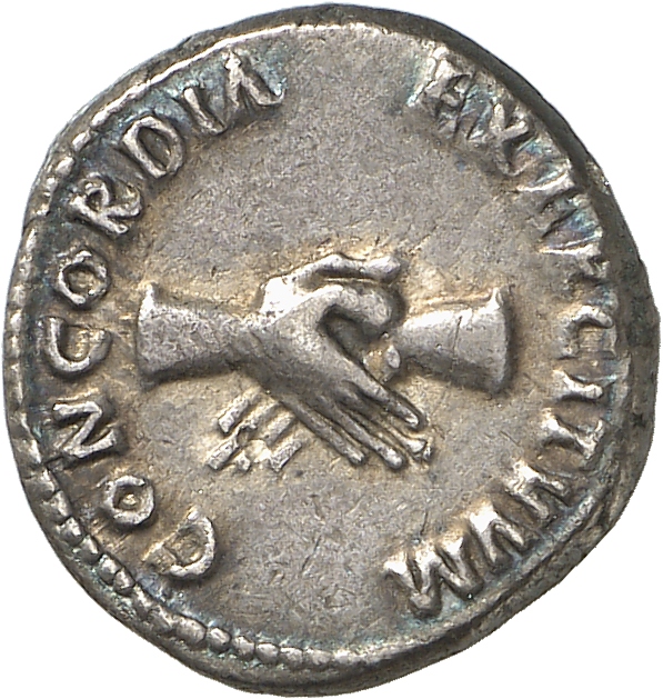 RIC II Nerva 26 Nerva reverse — Clasped hands
