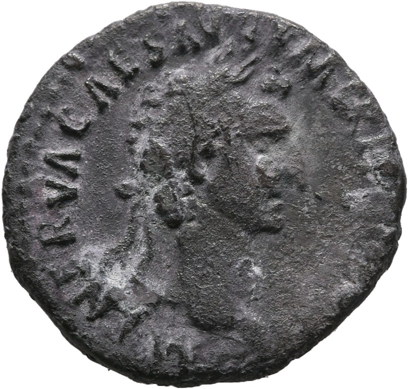 RIC II Nerva 28 (denarius) Nerva obverse, Head of Nerva, laureate, right