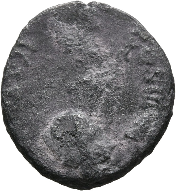 RIC II Nerva 42 (denarius) Nerva reverse, Fortuna standing left, holding rudder and cornucopiae