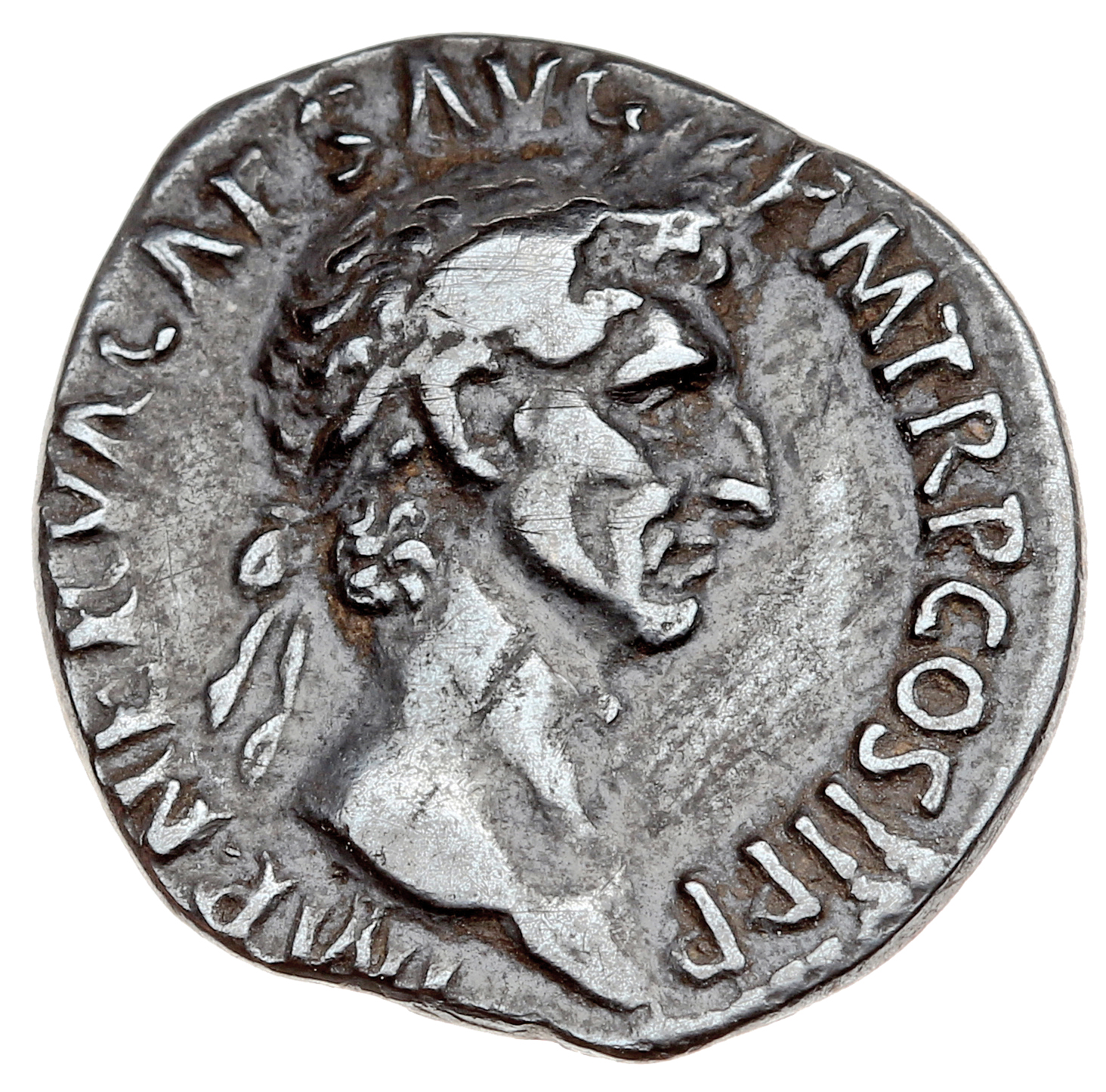 RIC II Nerva 4 (denarius) Nerva obverse, Head of Nerva, laureate, right