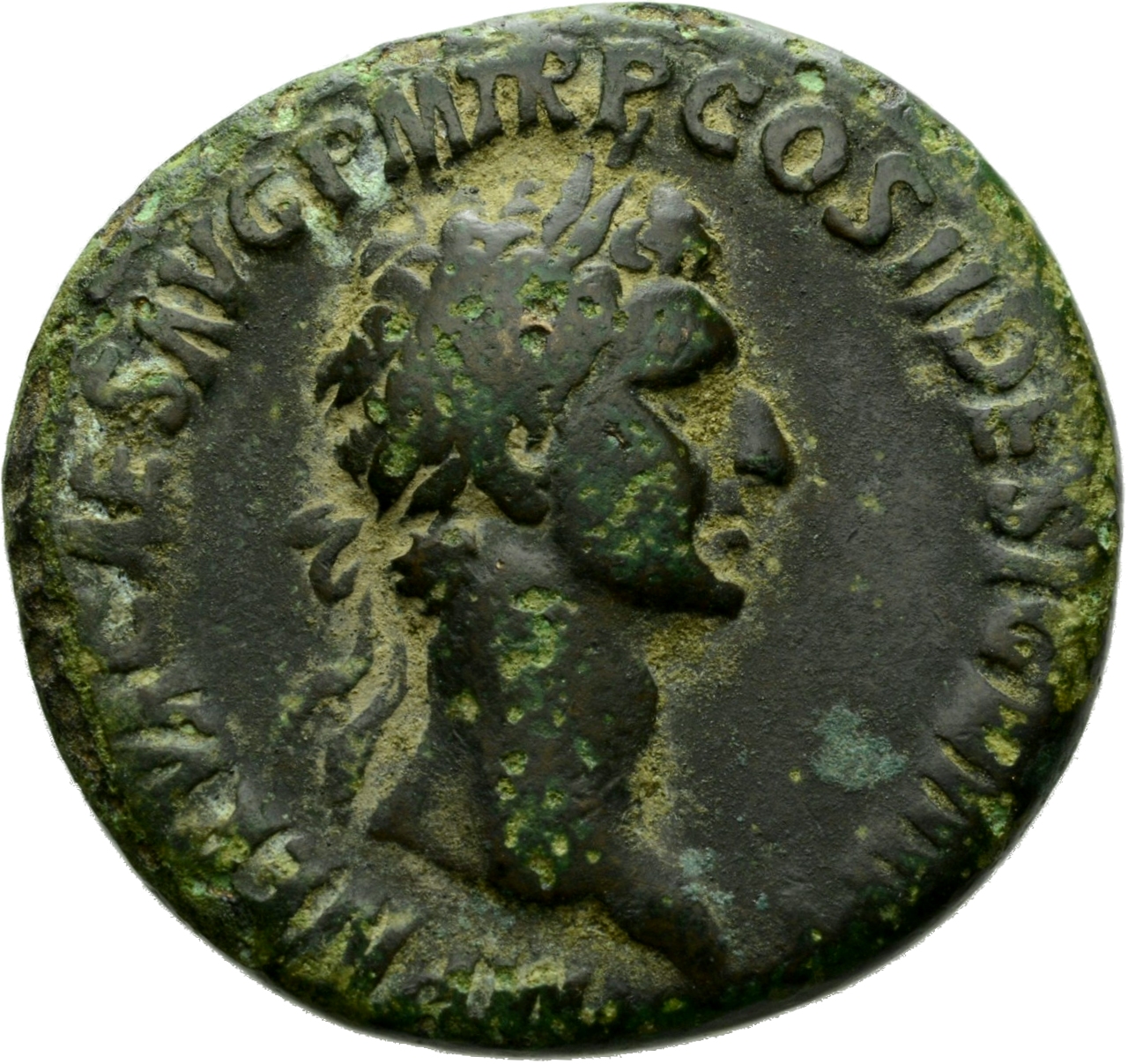 RIC II Nerva 73 (as) Nerva obverse, Head of Nerva, laureate, right