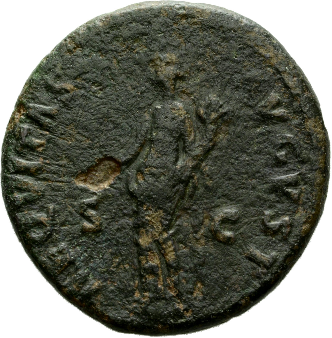 RIC II Nerva 77 Nerva reverse, Aequitas, draped, standing left, holding scales in right hand and cornucopiae in left