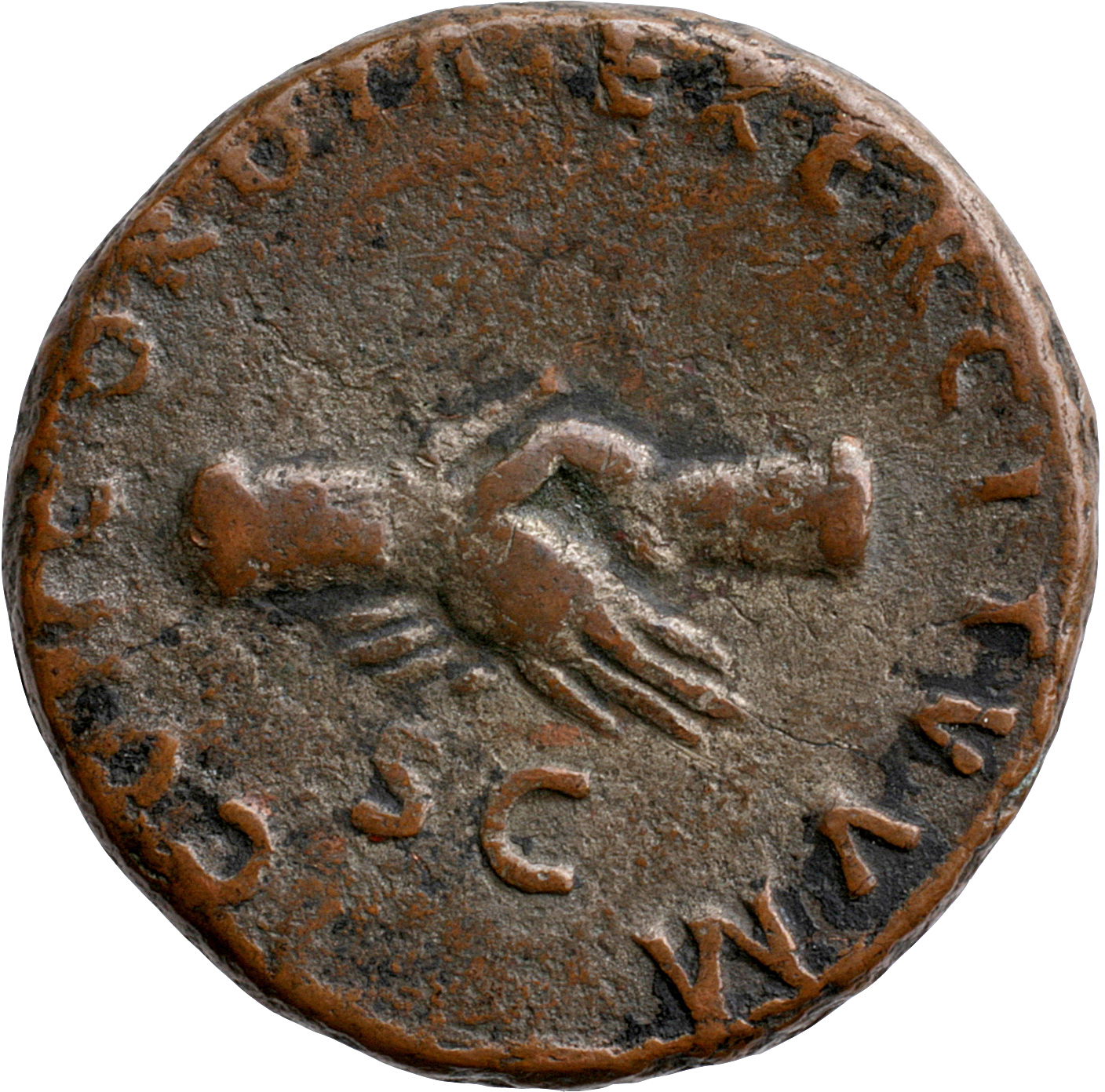 RIC II Nerva 79 Nerva reverse, Clasped hands
