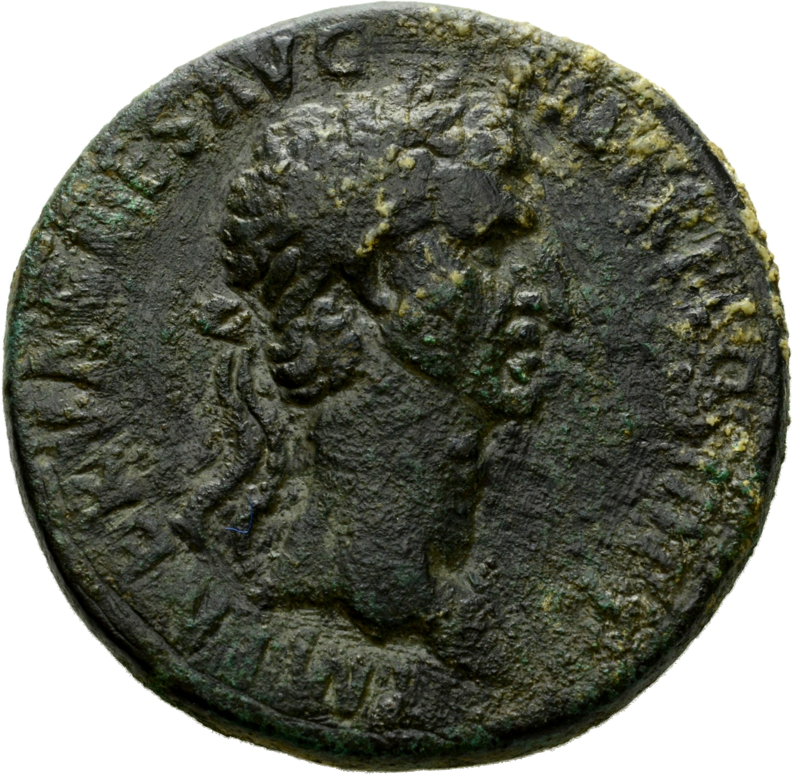 RIC II Nerva 83 (sestertius) Nerva obverse, Head of Nerva, laureate, right