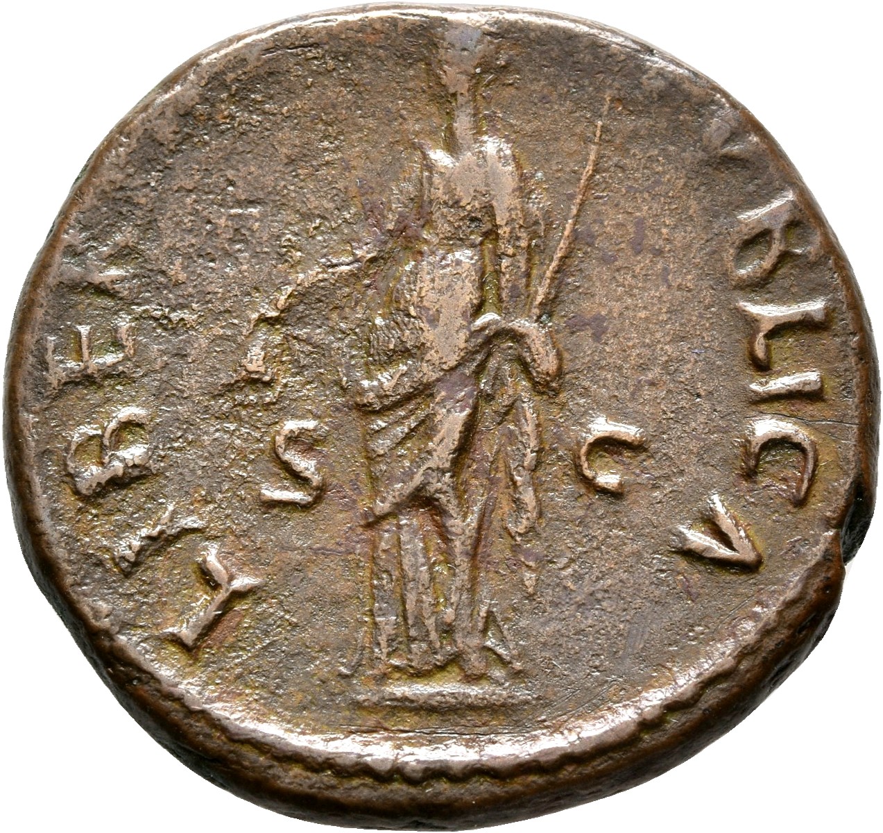 RIC II Nerva 86 (as) Nerva reverse, Libertas, draped, standing left, holding pileus in right hand and short sceptre, point...