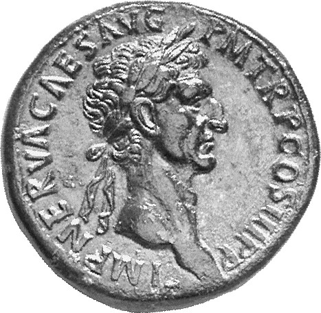 RIC II Nerva 86 (sestertius) Nerva obverse, Head of Nerva, laureate, right