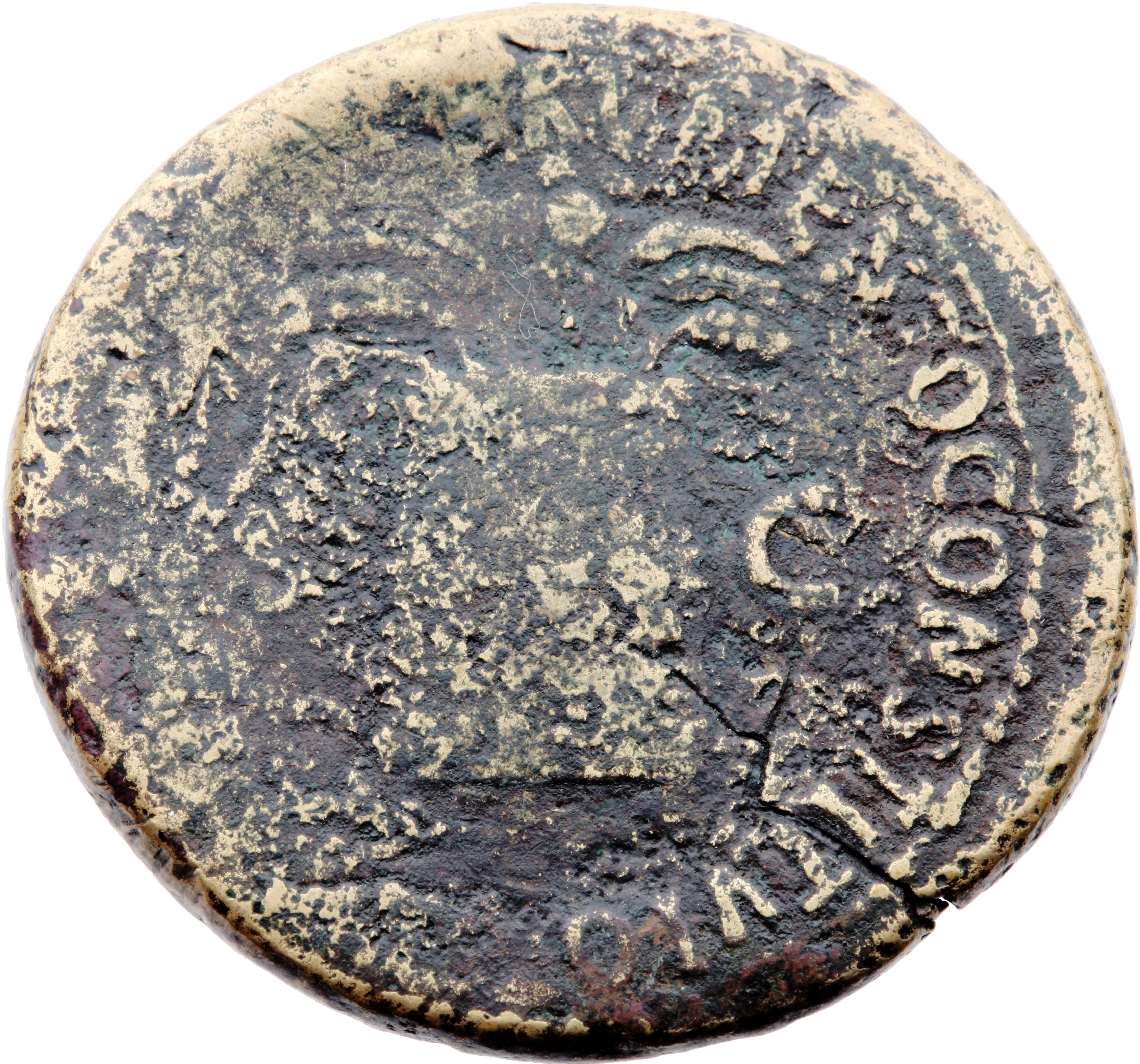 RIC II Nerva 89 Nerva reverse, Modius standing on three short legs, containing poppy between six corn-ears, three to right...