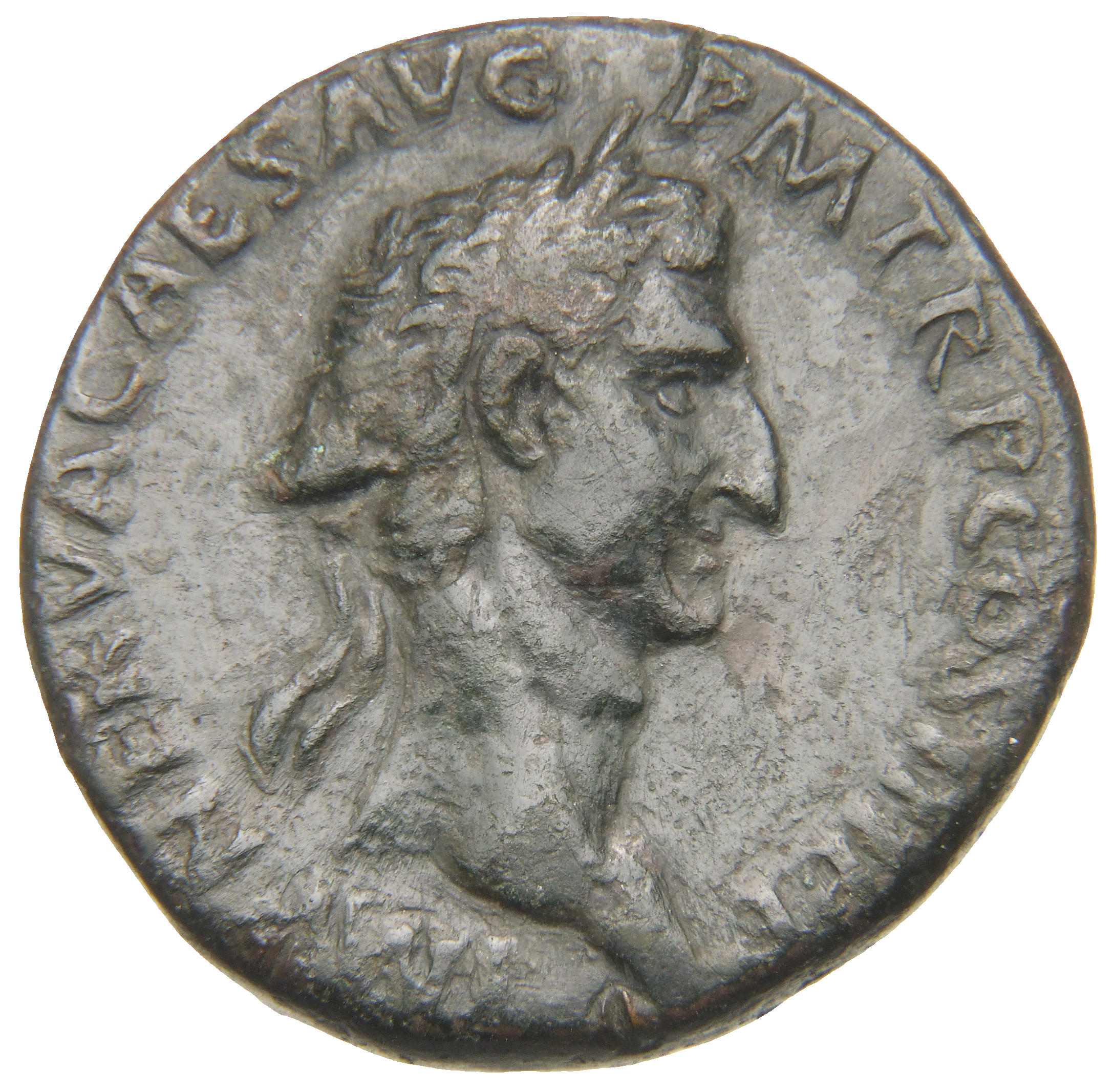 RIC II Nerva 93 Nerva obverse, Head of Nerva, laureate, right