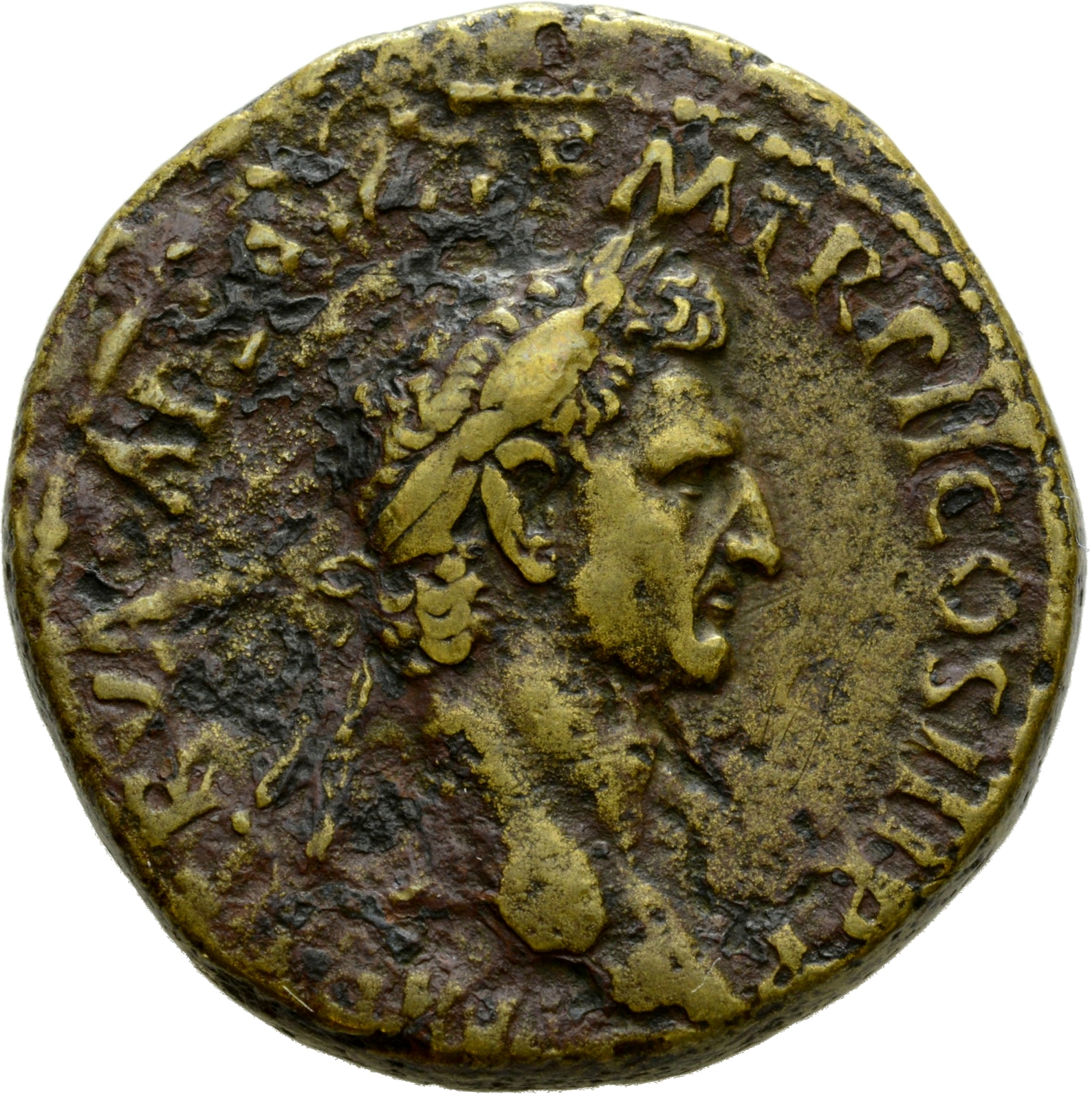 RIC II Nerva 98 (sestertius) Nerva obverse, Head of Nerva, laureate, right