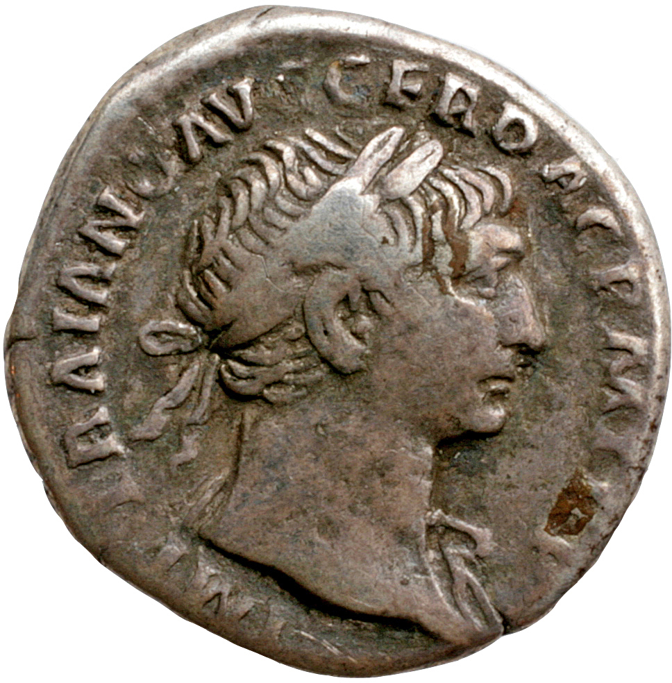 RIC II Trajan 100 Trajan obverse, Bust of Trajan, laureate, right (sometimes draped on left shoulder)