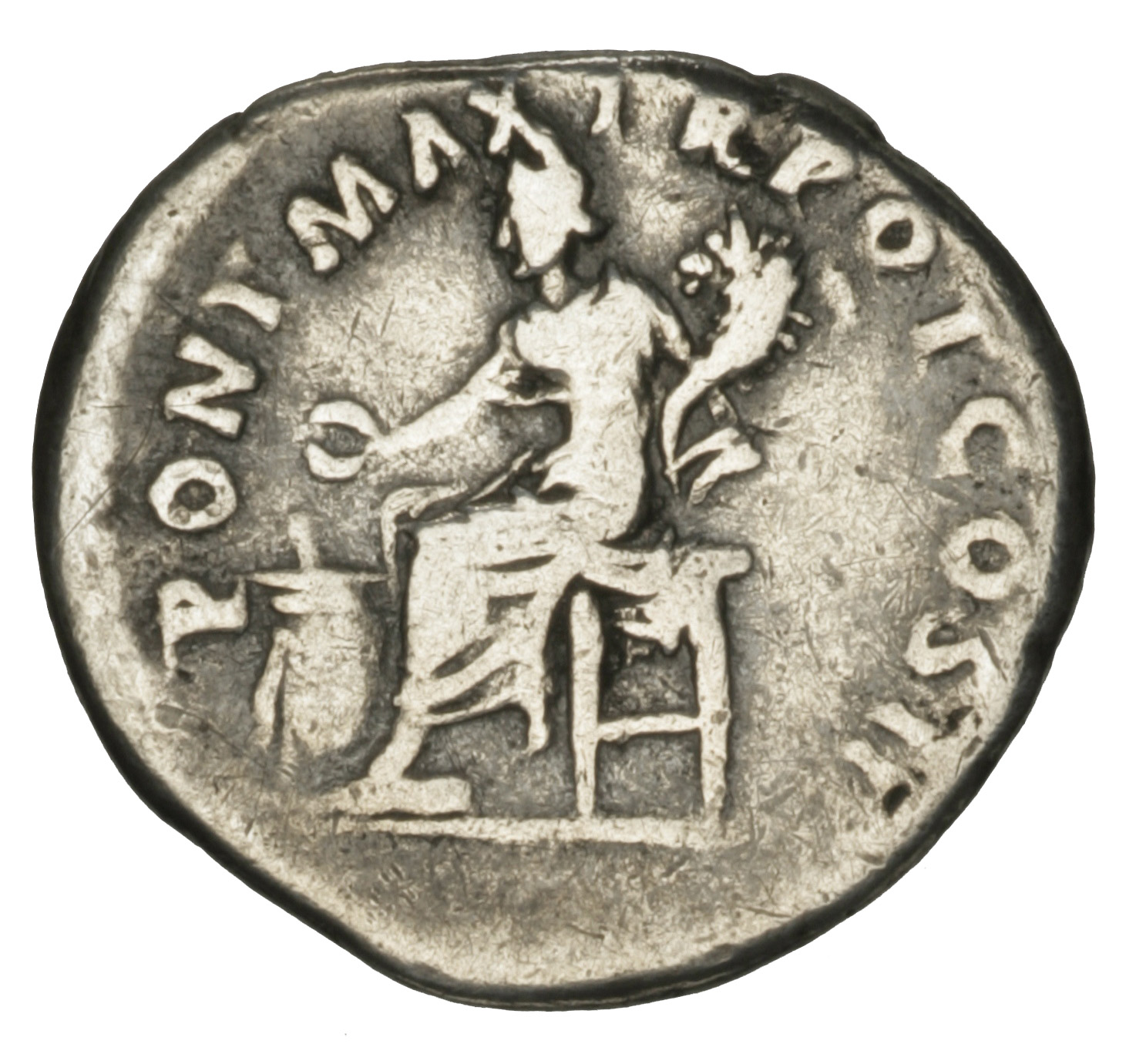 RIC II Trajan 12 Trajan reverse — Concordia, draped, seated left, sacrificing out of patera over garlanded and lighted alt...
