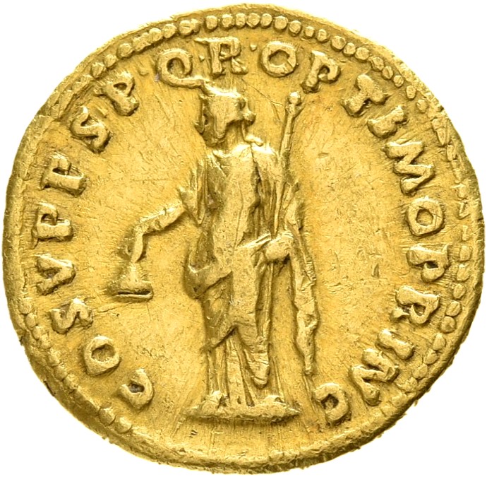 RIC II Trajan 123 Trajan reverse, Libertas standing left, holding pileus and rod