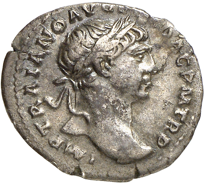 RIC II Trajan 126 Trajan obverse, Bust of Trajan, laureate, draped on left shoulder, right